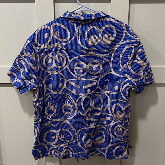 THE ELDER STATESMAN Men's Expression Short Sleeve Button Shirt Size Medium - Picture 5 of 8